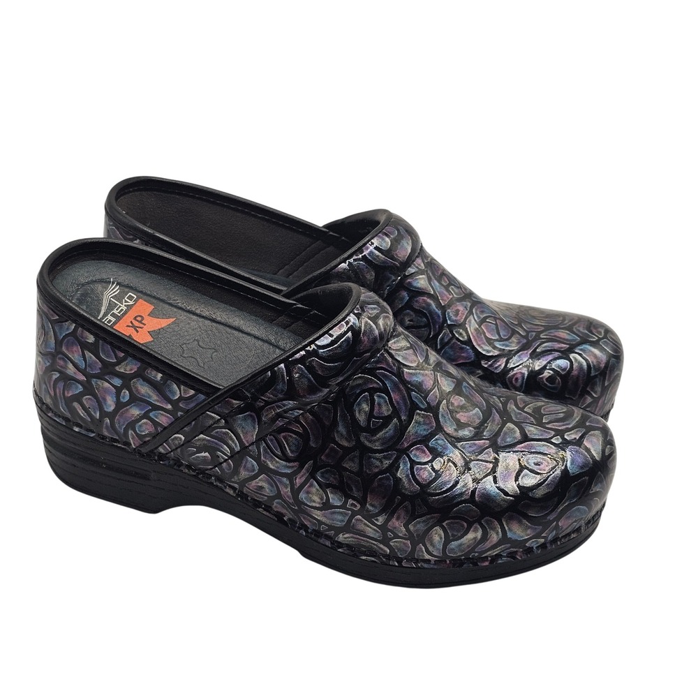 Dansko XP Professional Clogs 39 Iridescent Rose Holographic Comfort Nursing